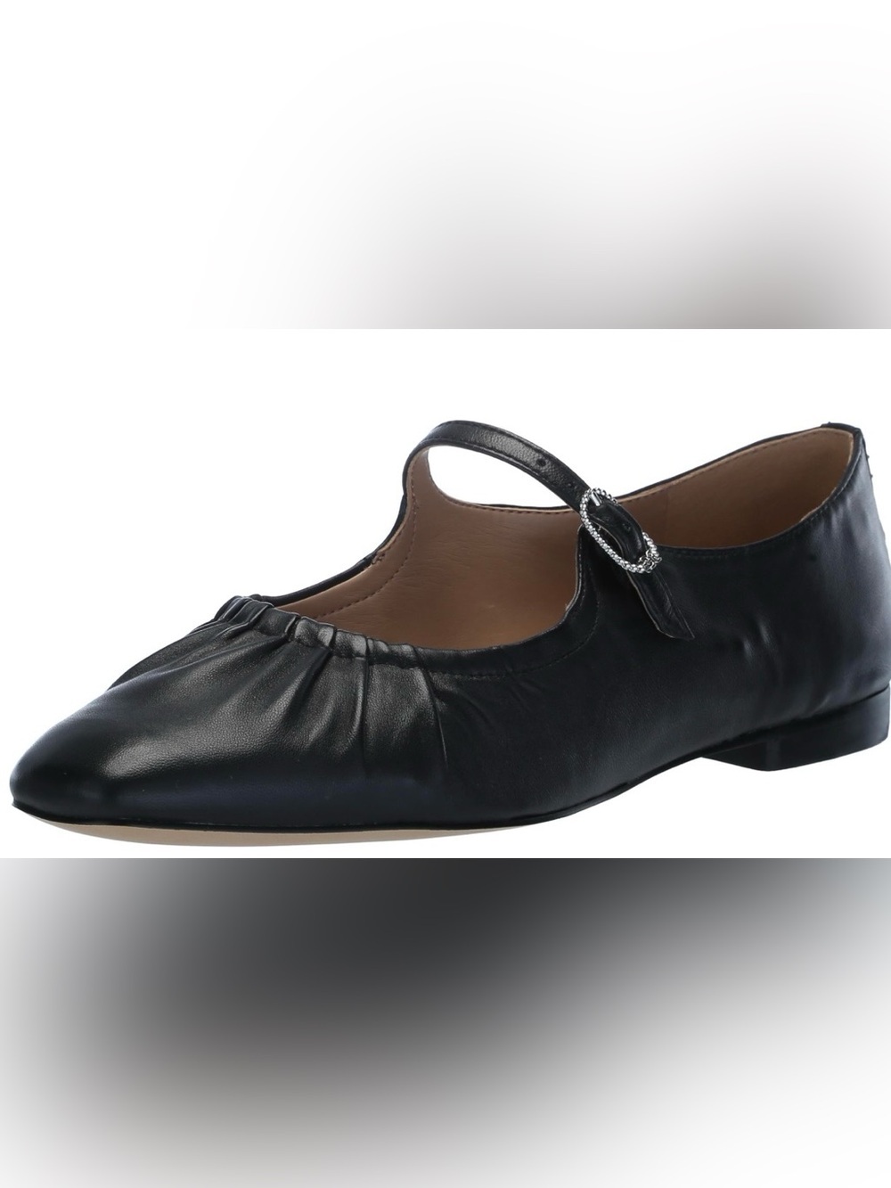 Sam Edelman Black Leather Mary Jane Flat with Buckle Detail